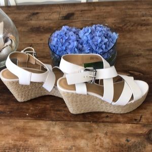 Michael Kors white wedges